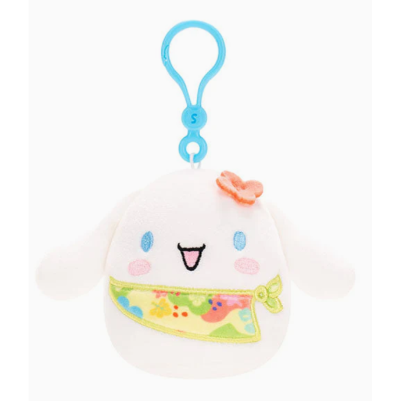 Peluches porte-clé Squishmallows Cinnamoroll tropical- Hello Kitty et ses amis