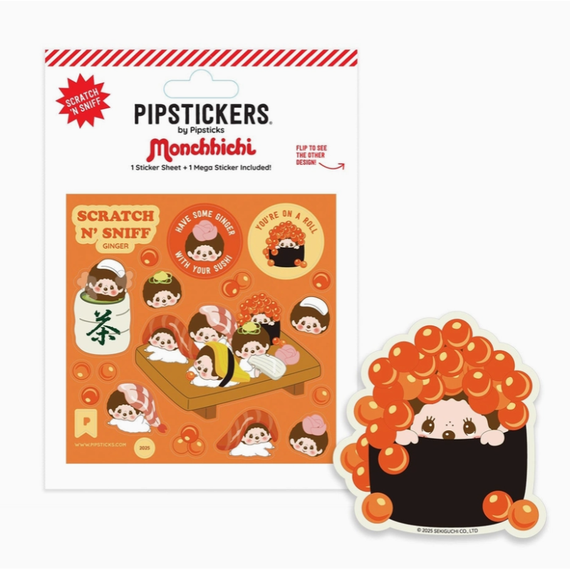 Autocollants Monchichi Sushi à Gratter et à Sentir