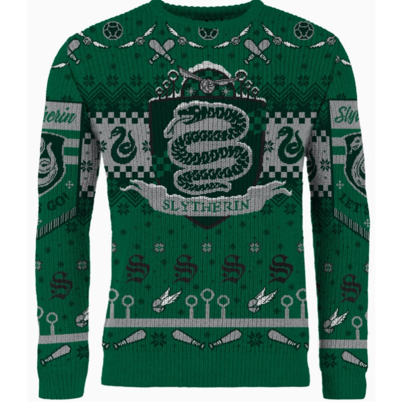 Pull de Noël Harry Potter : Serpentard de Quidditch - TAILLE L