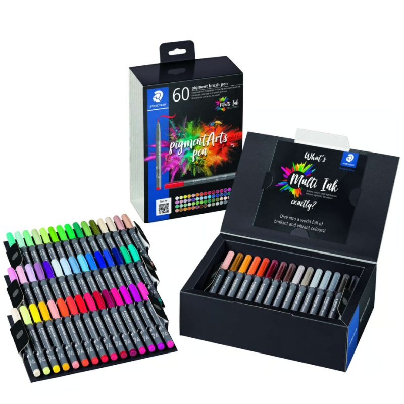 Sets de 60 feutres pigment brush pen 371 Staedtler