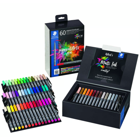 Sets de 60 feutres pigment brush pen 371 Staedtler