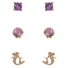 LA PETITE SIRENE - 3 Paires de Clous d'Oreilles disney