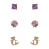LA PETITE SIRENE - 3 Paires de Clous d'Oreilles disney