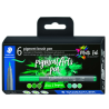 Sets de 6 feutres pigment brush pen 371 Staedtler Green & Turquoises