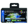 Sets de 6 feutres pigment brush pen 371 Staedtler Blues & Greens