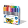 Lot de 72 feutres à eau double pointe Staedtler Couleurs assorties - Design Journey