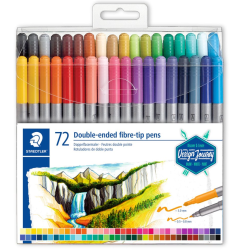 Lot de 72 feutres à eau double pointe Staedtler Couleurs assorties - Design Journey