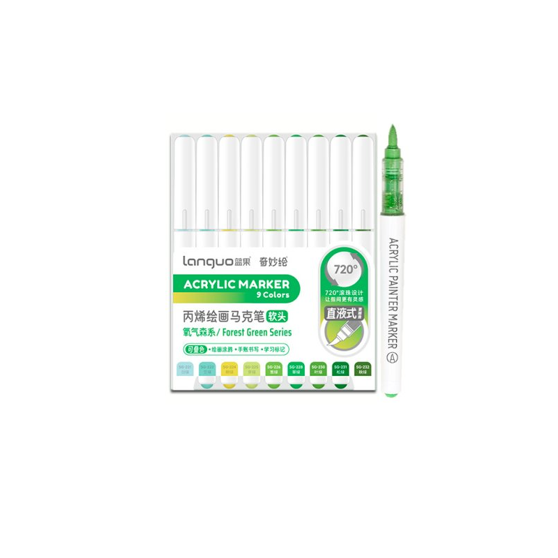 SET FEUTRE MARQUEUR ACRYLIC SERIE FOREST GREEN LANGUO
