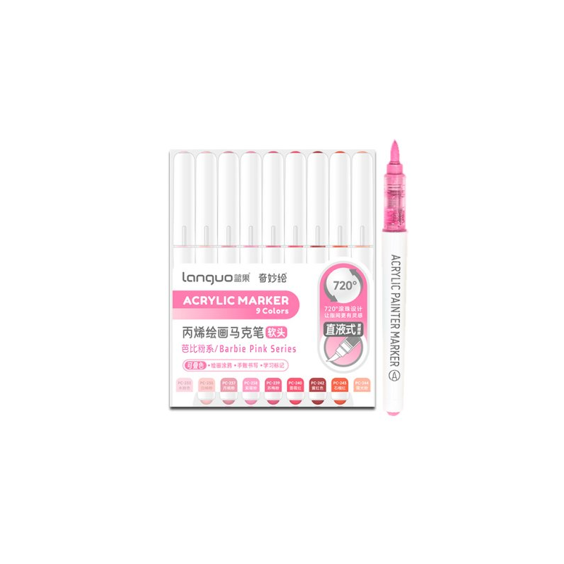 SET FEUTRE MARQUEUR ACRYLIC SERIE CANDY PINK LANGUO