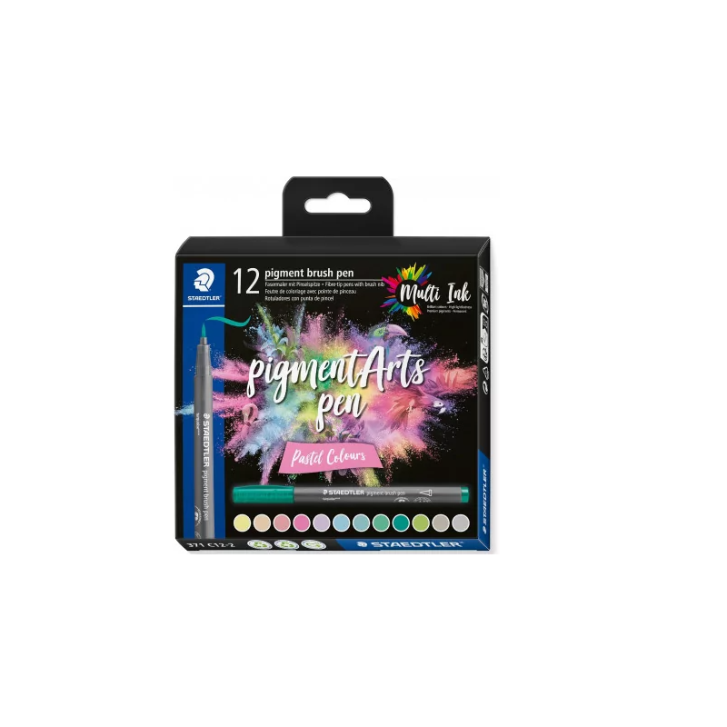 Sets de 12 feutres pigment brush pen Staedtler PASTEL COLOURS