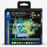 Sets de 12 feutres pigment brush pen Staedtler COOL COLOURS