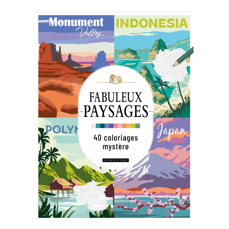 Coloriage Fabuleux paysages - 40 coloriages mystère