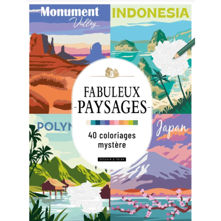 Coloriage Fabuleux paysages - 40 coloriages mystère