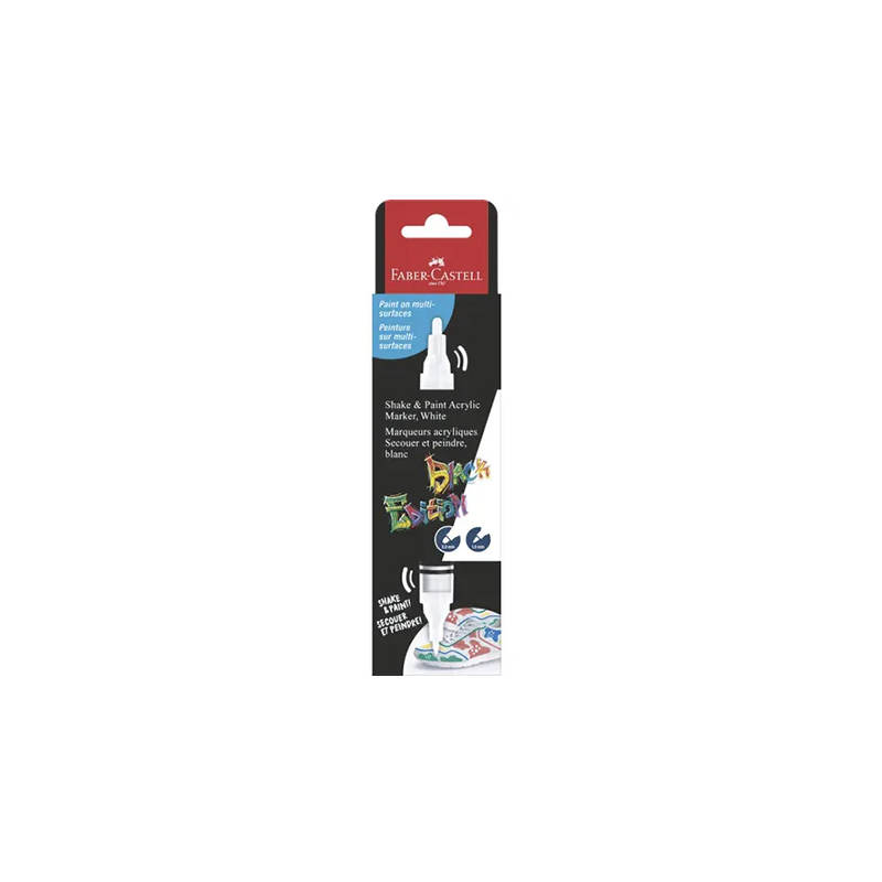 FEUTRE ACRYLIQUE DOUBLE POINTE BLANC FABER CASTELL