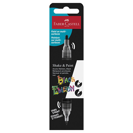 FEUTRE ACRYLIQUE DOUBLE POINTE NOIR FABER CASTELL