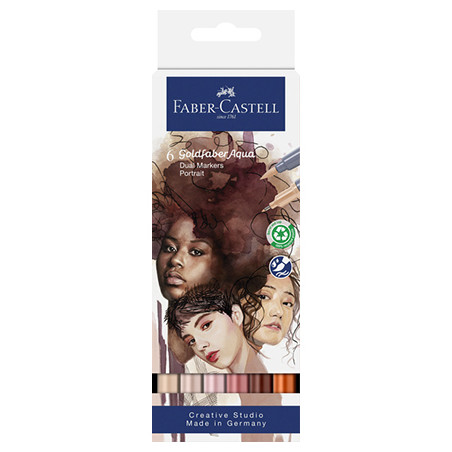 PACK  6 FEUTRE DOUBLE POINTE A EAU FABER-CASTELL PORTRAIT