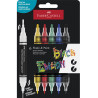 PACK DE FEUTRES ACRYLIQUE DOUBLE POINTE FABER-CASTELL METALLIC