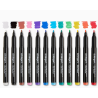 SET de Feutres acrylique Pointe fine 12 couleurs Essential KINGART
