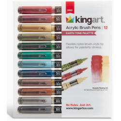 PACK FEUTRE ACRYLIQUE POINTE BRUSH EARTH TONES KINGART