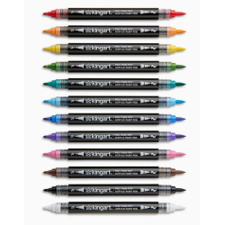 PACK DOUBLE POINTE BRUSH FEUTRE ACRYLIQUE ESSENTIEL KINGART