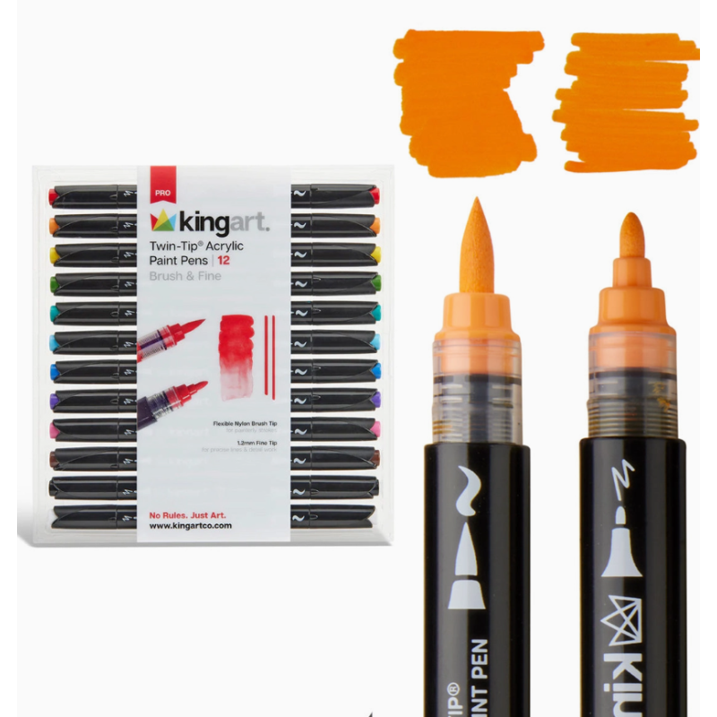 PACK DOUBLE POINTE BRUSH FEUTRE ACRYLIQUE ESSENTIAL KINGART