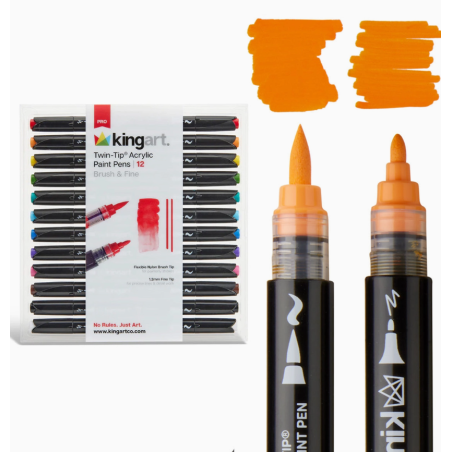 PACK DOUBLE POINTE BRUSH FEUTRE ACRYLIQUE ESSENTIEL KINGART