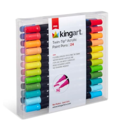 PACK DE 24 COULEURS FEUTRES ACRYLIQUE DOUBLE POINTES KINGART