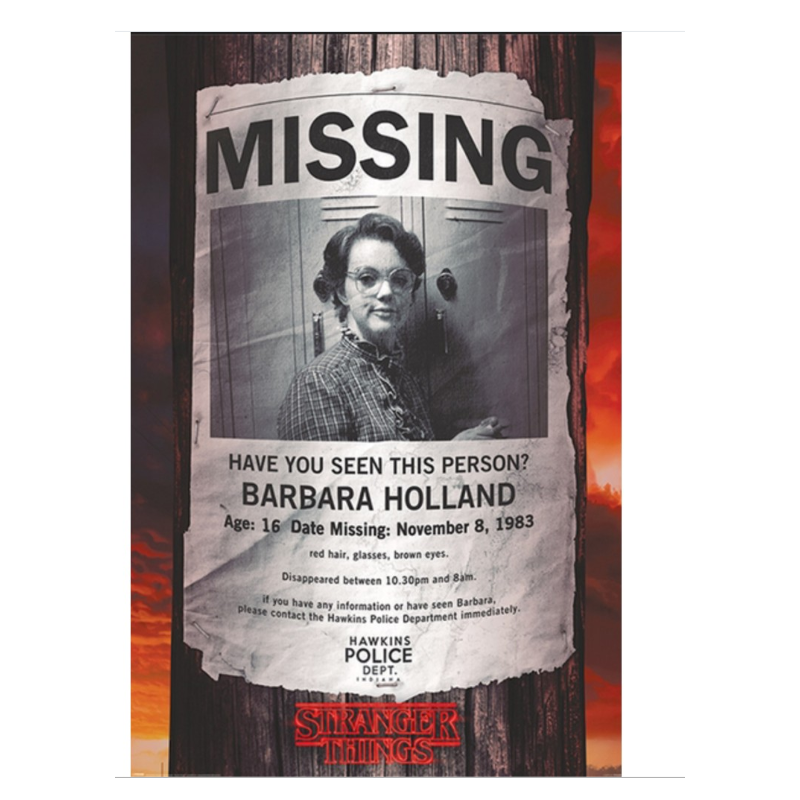 POSTER STRANGER THINGS BARB MISSING