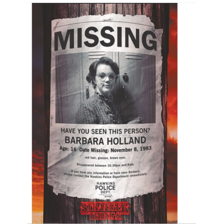 POSTER STRANGER THINGS BARB MISSING
