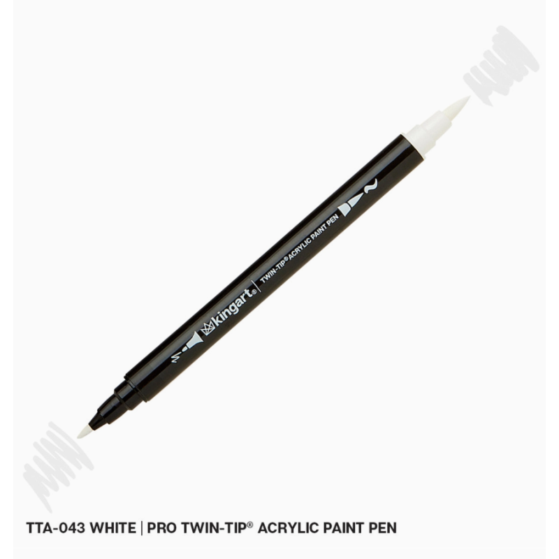 FEUTRE ACRYLIQUE DOUBLE POINTE BLANC KINGART TTA-043
