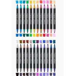PACK DE 24 FEUTRES A PAILLETTES 48 COULEURS  A EAU KINGART