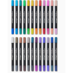 PACK DE 24 FEUTRES A PAILLETTES 48 COULEURS  A EAU KINGART