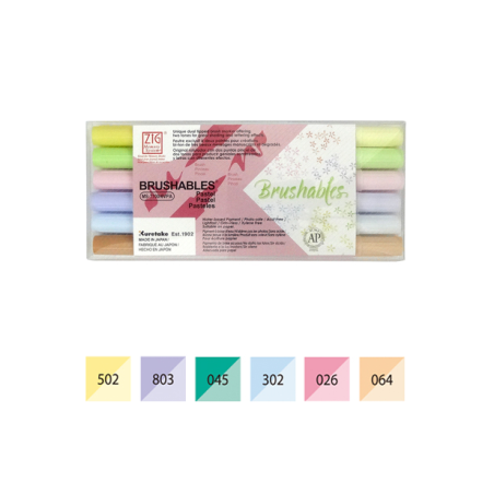 PACK DE 6 FEUTRES BRUSH PASTEL ZIG
