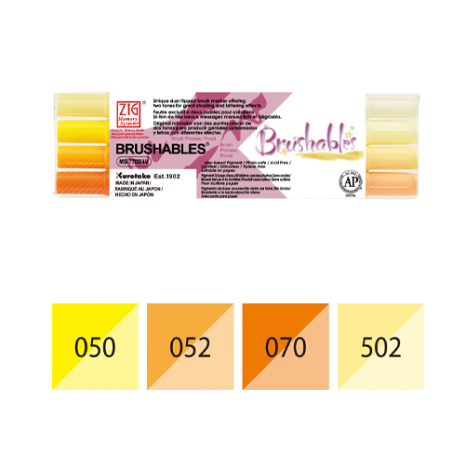 PACK DE 4 FEUTRES BRUSH A EAU JAUNE ORANGE ZIG
