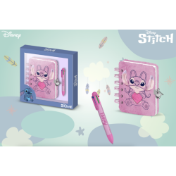 Journal intime en peluche + stylo Stitch Cœur d'ange Disney