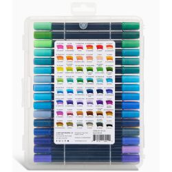 SET DE 48 FEUTRES A EAU DOUBLE POINTES PAILLETTES 96 COULEURS KINGART