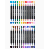 SET DE 48 FEUTRES A EAU DOUBLE POINTES PAILLETTES 96 COULEURS KINGART