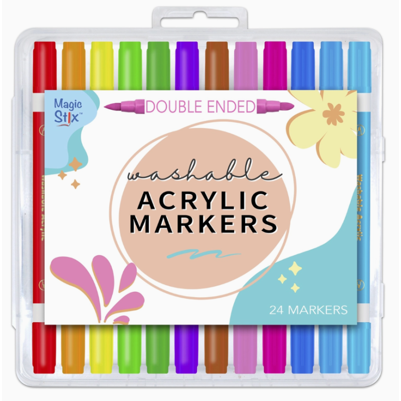 SET DE 24 FEUTRES ACRYLIQUE DOUBLE POINTES