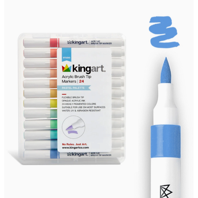 SET DE 24 FEUTRES ACRYLIQUE PASTEL KINGART