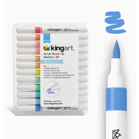 SET DE 24 FEUTRES ACRYLIQUE PASTEL KINGART