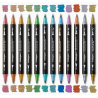 SET DE 24 FEUTRES ACRYLIQUES METALLIQUES double pointes KINGART