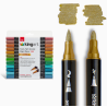 SET DE 24 FEUTRES ACRYLIQUES METALLIQUES double pointes KINGART