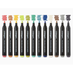 SET DE 12 FEUTRES ACRYLIQUE EARTH TONE POINTE NORMAL