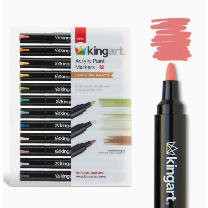 SET DE 12 FEUTRES ACRYLIQUE EARTH TONE POINTE NORMAL