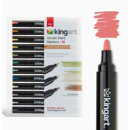SET DE 12 FEUTRES ACRYLIQUE EARTH TONE POINTE NORMAL