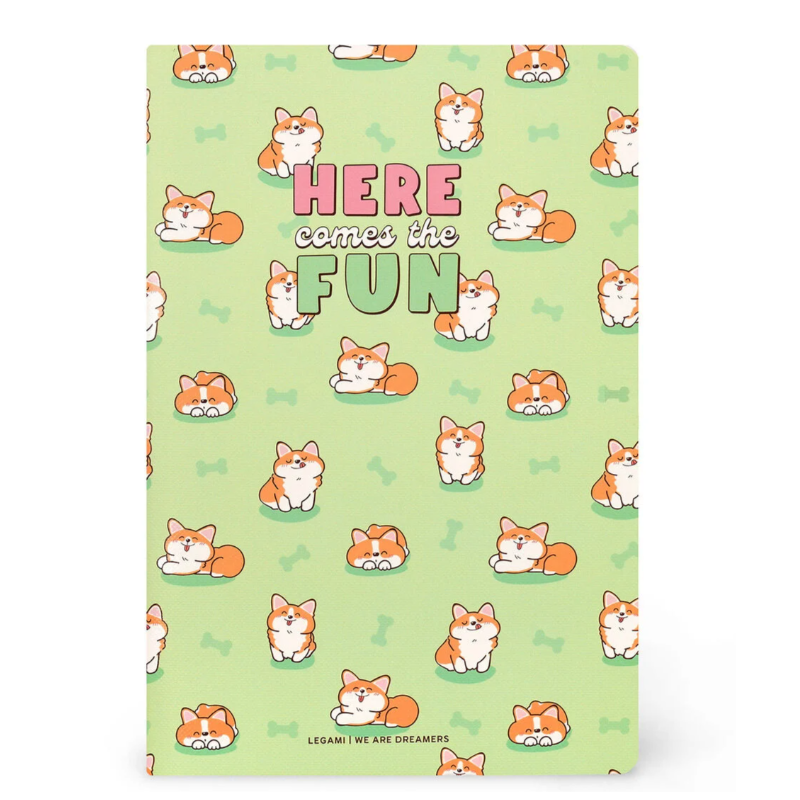 Cahier Ligné B5 à Couverture  Illustrée - CORGI LEGAMI