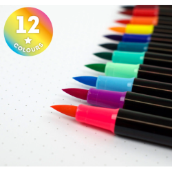 Set de 12 Feutres Pinceaux Bright Colours - Brush Markers LEGAMI