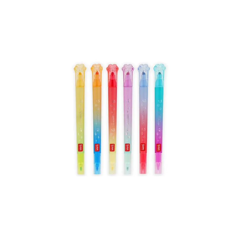 SET DE 6 FEUTRES DOUBLE POINTE MEOW LEGAMI