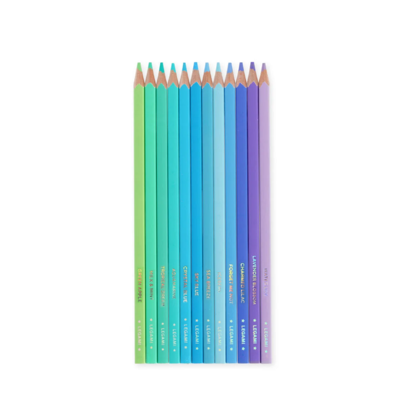 Set de 12 Crayons de Couleur Ocean Palette - Live Colourfully LEGAMI