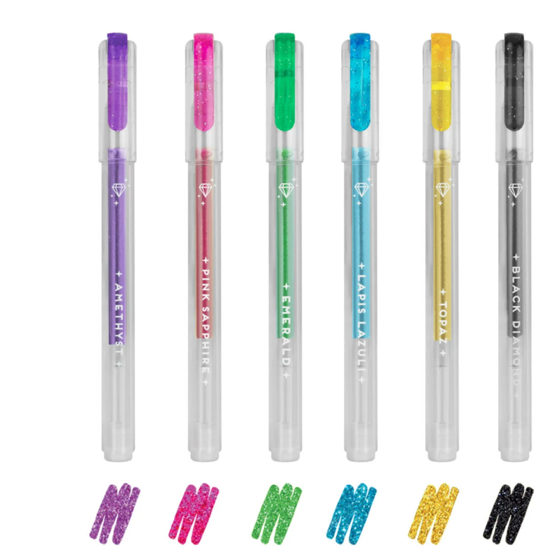 Set de 6 Mini Stylos à Encre Gel Glitter - Shine Like a Diamond LEGAMI